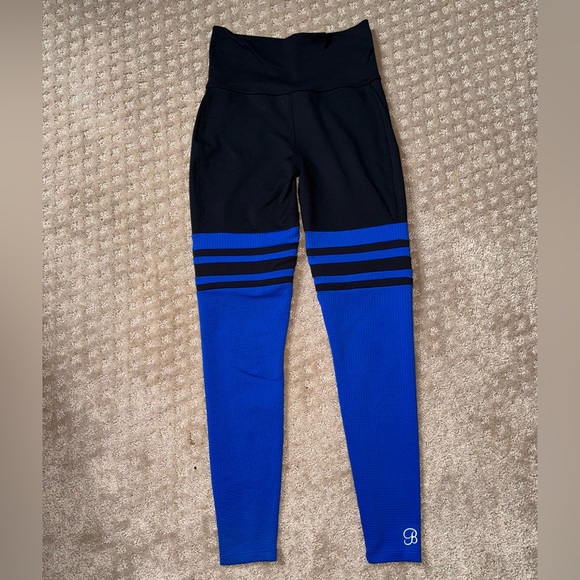 RARE Bombshell Sportswear Leggings – Black w/ Blue Thigh-High Detail, Size Small - Picture 3 of 7